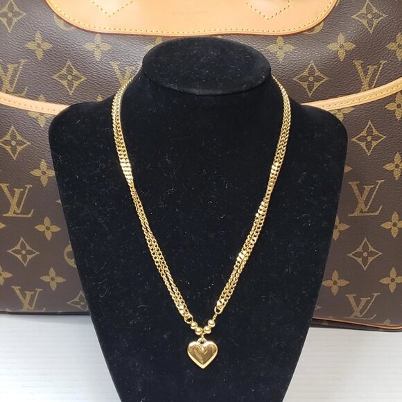 Louis Vuitton Lock & Key w/ Unbranded Heart Love Golden Stainless Steel Chain - Picture 3 of 14